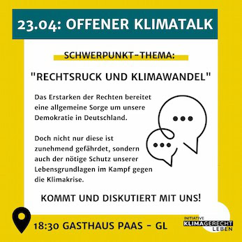 23.april 18.30 Uhr:   offener klimatalk Bergisch Gladbach