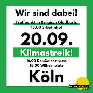 20.September 16.00 Uhr:   Klimastreik Köln