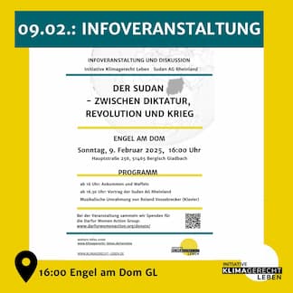 09.02.  16:00 Uhr:   Infoveranstaltung SUDAN