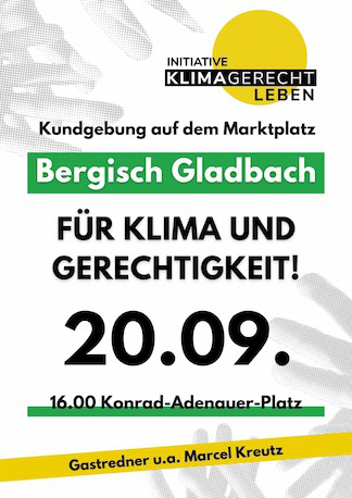 20.09. 16.00 Uhr:  KLIMADEMO BERGISCH GLADBACH