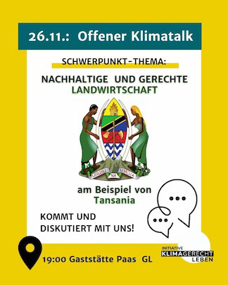 26.11. 19.00 Uhr:   offener klimatalk Bergisch Gladbach