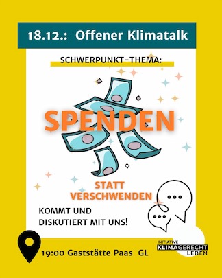 18.12. 19.00 Uhr: offener klimatalk Bergisch Gladbach